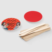 Afscheidsgeschenk Tekeningen Zwarte Tekst Handwaaier (Niet-gemonteerd)