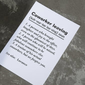 Afscheidsgeschenk voor uw vertrekkende collega bedankkaart