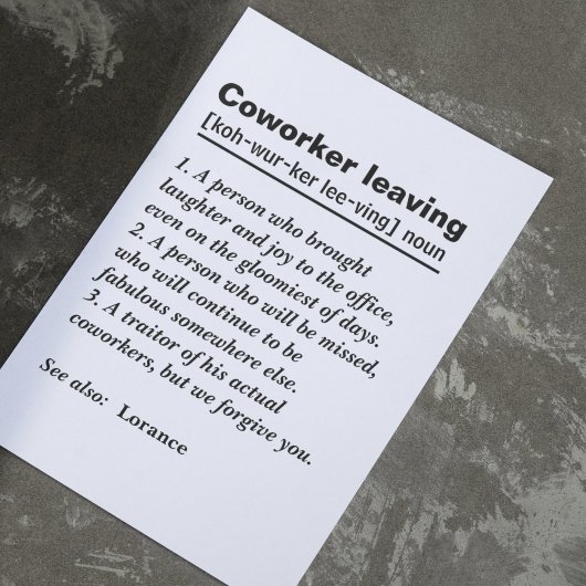 Afscheidsgeschenk voor uw vertrekkende collega bedankkaart