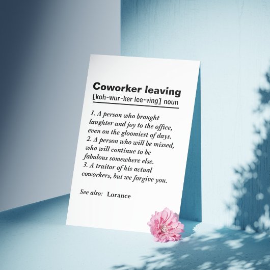 Afscheidsgeschenk voor uw vertrekkende collega bedankkaart