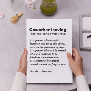 Afscheidsgeschenk voor uw vertrekkende collega bedankkaart