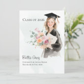 Afscheidsgroet Afgestudeerd Meisje 2026 Kaart (Staand voorkant)