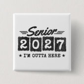 Afscheidsgroet Afstudeerklas 2027 Vierkante Button 5,1 Cm (Voorkant)