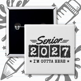Afscheidsgroet Afstudeerklas 2027 Vierkante Button 5,1 Cm