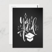 Afscheidsgroet bij diploma-uitreiking 'You Did It' Briefkaart (Voorkant / Achterkant)