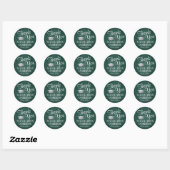 Afscheidsgroet Script Geborsteld Groen & Wit Ronde Sticker (Vel)
