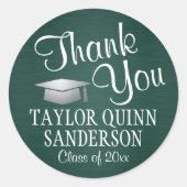 Afscheidsgroet Script Geborsteld Groen & Wit Ronde Sticker (Voorkant)