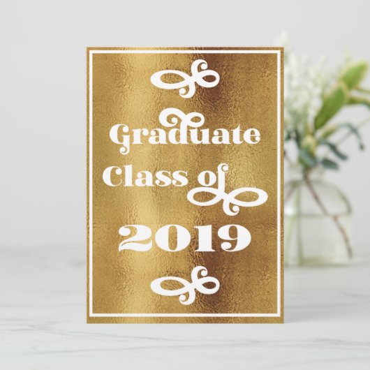 Afscheidsklas 2019 Retro Afscheidsfeest Kaart (Staand voorkant)