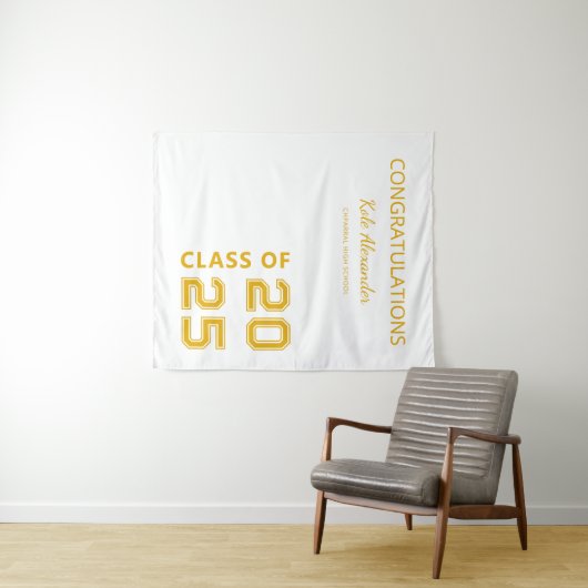 Afscheidsklas 2025 Hoge School Aangepaste Diploma- Wandkleed (In Situ (horizontaal))