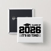 Afscheidsklas 2026 Grappige Graad Uitdrukking Vierkante Button 5,1 Cm (Voorkant /achterkant)