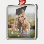 Afscheidsklas 2026 Script Aangepaste Foto Metalen Ornament (Links)