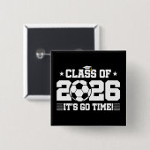 Afscheidsklas 2026 Voetbal Afstudeerdesign 'Het Is Vierkante Button 5,1 Cm (Voorkant /achterkant)
