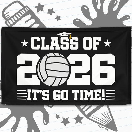 Afscheidsklas 2026 Volleybal Het Is Tijd Spandoek