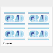 Afscheidsklas van 2026 blauwe cadeau rechthoekige sticker (Vel)