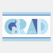 Afscheidsklas van 2026 blauwe cadeau rechthoekige sticker (Voorkant)