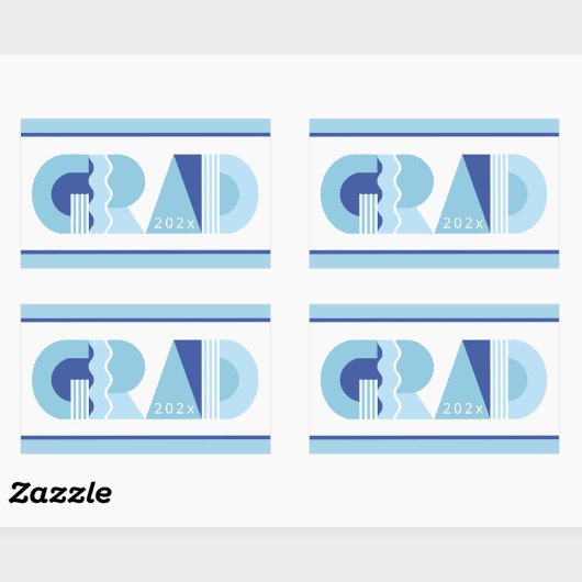 Afscheidsklas van 2026 blauwe cadeau rechthoekige sticker