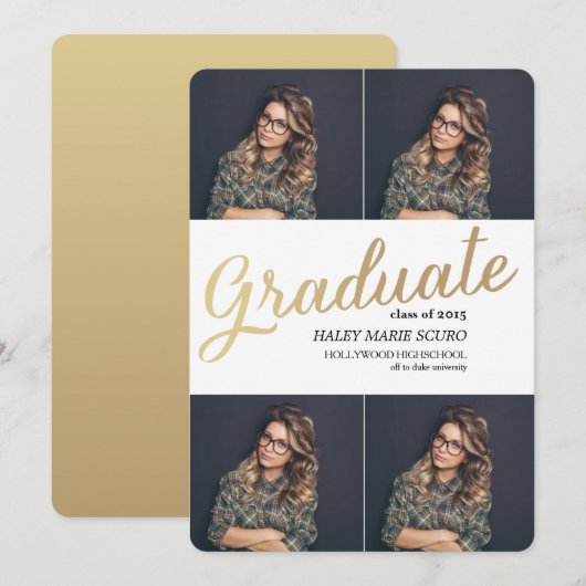 AFSCHEIDSKLASSE 2015 AFSTUDEERUITNODIGING AANKONDIGING (Voorkant / Achterkant)