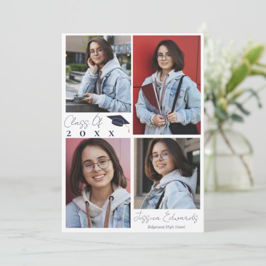 Afscheidsklasse 2023  Multi-foto eindexamen aankon Kaart (Staand voorkant)