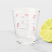 Afscheidskus voor de juffrouw vrijgezellenfeest shot glas (Achterkant)