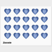 Afscheidsliefde & Dank Geborsteld Blauw & Wit Hart Sticker (Vel)