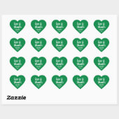 Afscheidsliefde & Dank Groene & Witte Elegantie Hart Sticker (Vel)