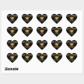 Afscheidsliefde & Dank Zwart & Goud Chic Elegant Hart Sticker (Vel)