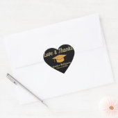 Afscheidsliefde & Dank Zwart & Goud Chic Elegant Hart Sticker (Envelop)