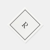 Afscheidspartij 2026 Zwart Wit Monogram Initiaal Servet (Hoek)