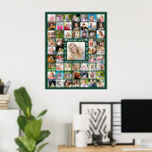 Afscheidspartij 55 Foto Collage Groen Poster (Thuiskantoor)