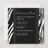 Afscheidspartij Afstudeerfeest Zwart Wit Zebra Die Kaart (Achterkant)