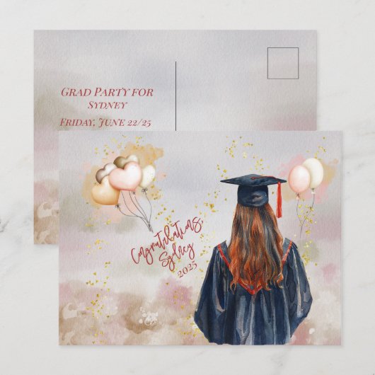 Afscheidspartij Dochter Gefeliciteerd Briefkaart (Voorkant / Achterkant)
