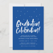 Afscheidspartij drie foto leuk blauw confetti kaart (Voorkant)