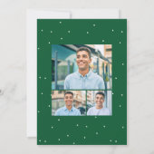 Afscheidspartij drie foto leuk groen confetti kaart (Achterkant)