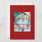 Afscheidspartij drie foto leuk rood confetti kaart (Achterkant)