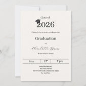 Afscheidspartij foto klas van 2026 beige kaart (Achterkant)