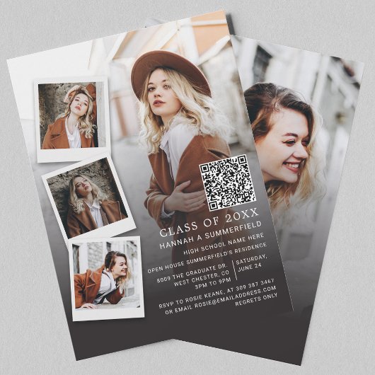 Afscheidspartij Multi Foto QR Code Afgestudeerd 20 Kaart