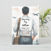 Afscheidspartij Reispas Reis Vertrek Afscheid Fees Kaart (Staand voorkant)