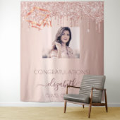 Afscheidspartij roze goud blozen foto wandkleed (In situ)