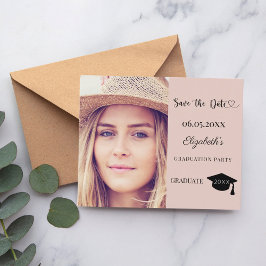 Afscheidspartij roze neutraal Bewaar de Datum Flyer