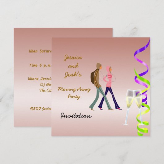 Afscheidspartij Uitnodiging (Voorkant / Achterkant)