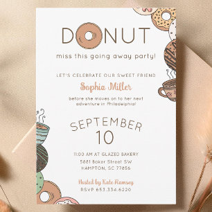 Afscheidspartij Uitnodiging Cute Donuts