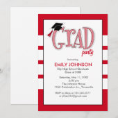 Afscheidspartij Uitnodiging Rood (Voorkant / Achterkant)