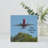 Afscheidspartij Uitnodiging Vliegtuig Vaarwel (Staand voorkant)