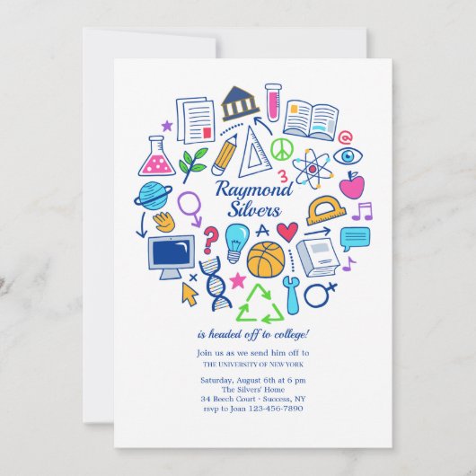 Afscheidspartij voor de universiteit kaart (Voorkant)