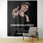 Afscheidspartij zwart wit foto 2025 wandkleed (In situ)