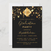 Afscheidsparty 2023 topper zwart goud sterren kaart (Voorkant)