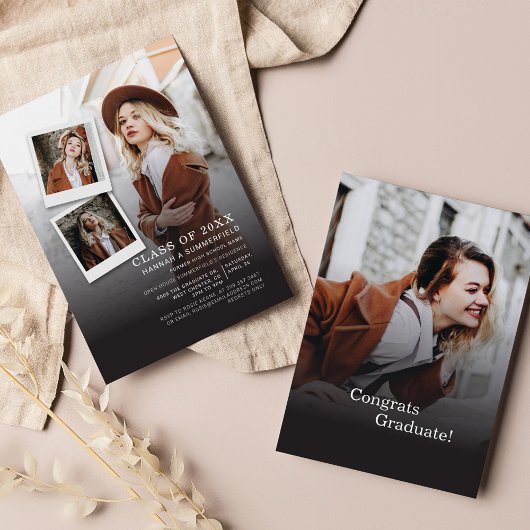 Afscheidsparty 2025 Foto Collage Modern Afstuderen Kaart