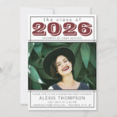 Afscheidsparty 2026 Open Huis Foto Maroon Kaart (Voorkant)