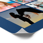 Afscheidsparty 55 Foto Collage Blauw of op Maat Poster (Hoek)