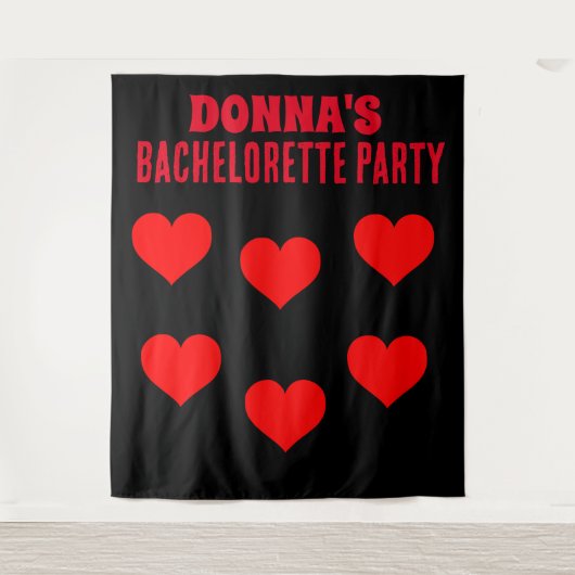 AFSCHEIDSPARTY BRUID BACKDROP AANGEPASTE WANDTAPij Wandkleed (Voorkant)